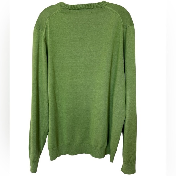 Brooks Brothers Sweater Green Silk Cotton V Neck Long Sleeve Men’s L Office - Picture 4 of 9